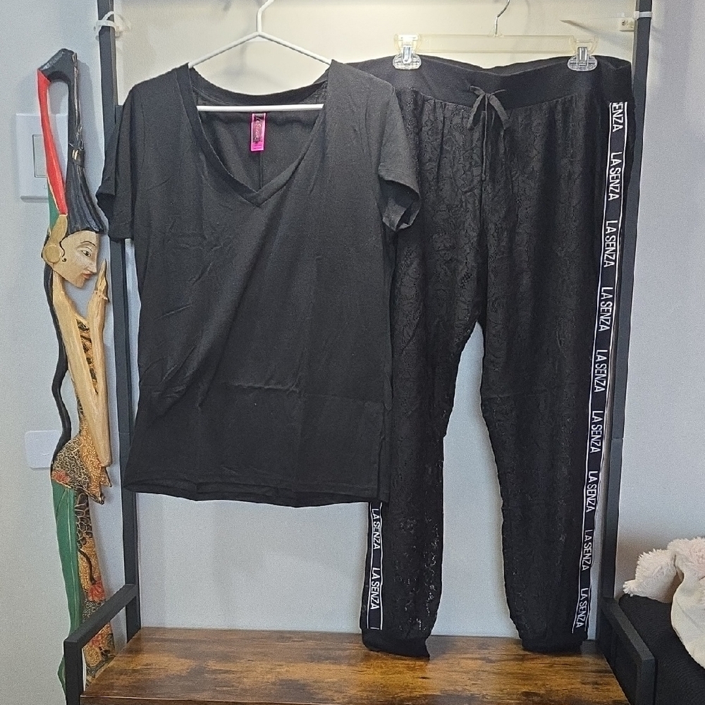 La SENZA Black Lace Pajama Set XL